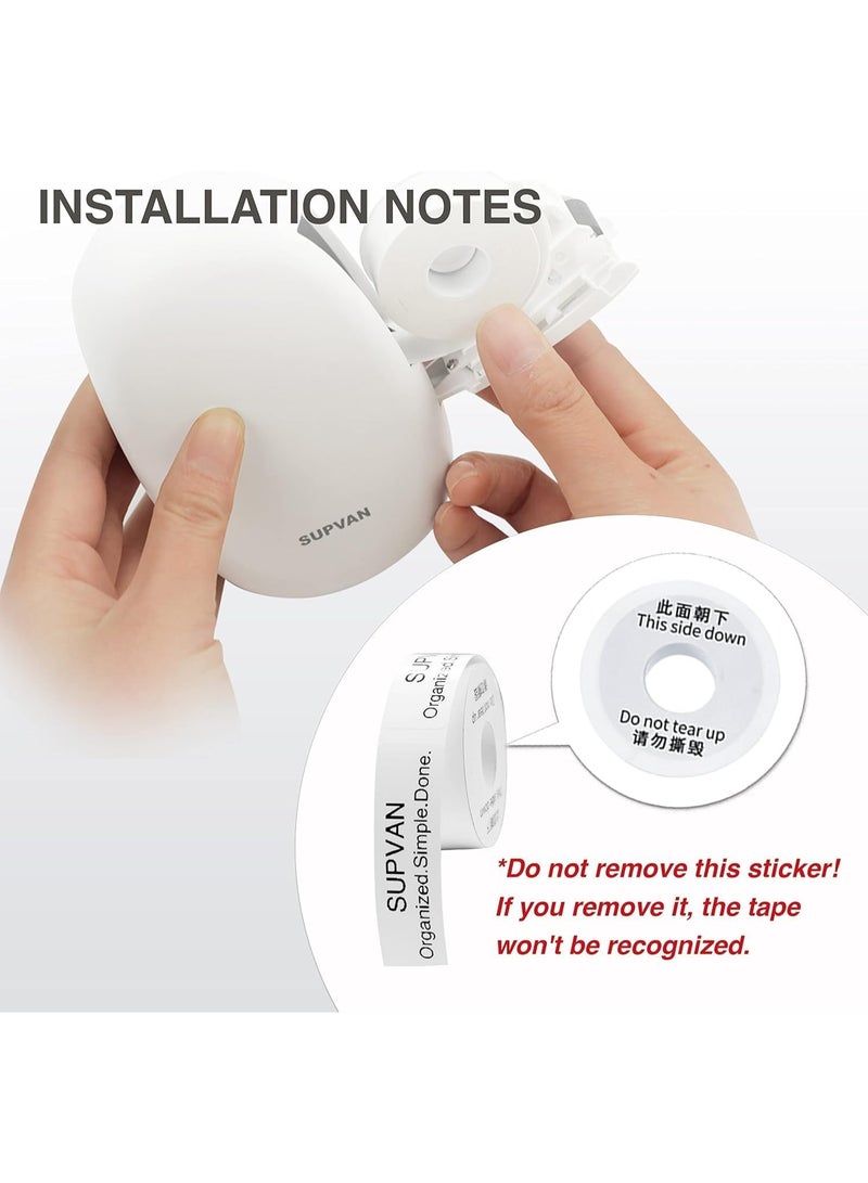 SUPVAN Label Maker Tape E10 Adapted Label Print Paper Refill Size 2 Packs Continous 0.59inx19.68ft Thermal Laminated Waterproof Self-Adhesive Multipurpose Labeling Tape Replacement - Image 2